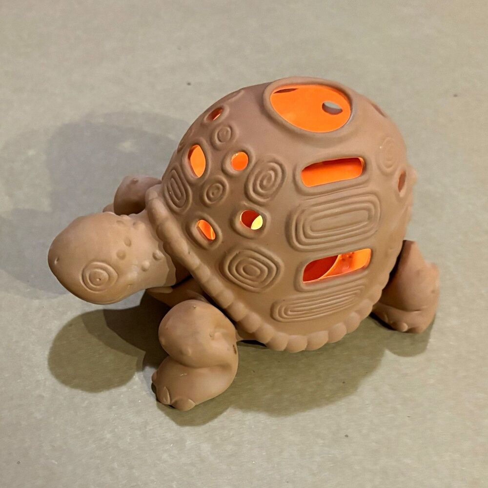 Ceramic Turtle Tea Light Candle Holder, Brown Matte, Removable Shell Top